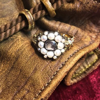 Georgian Mourning Ring with Pearls