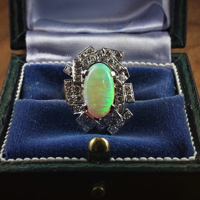 Opal and Diamond Dress Ring In Box