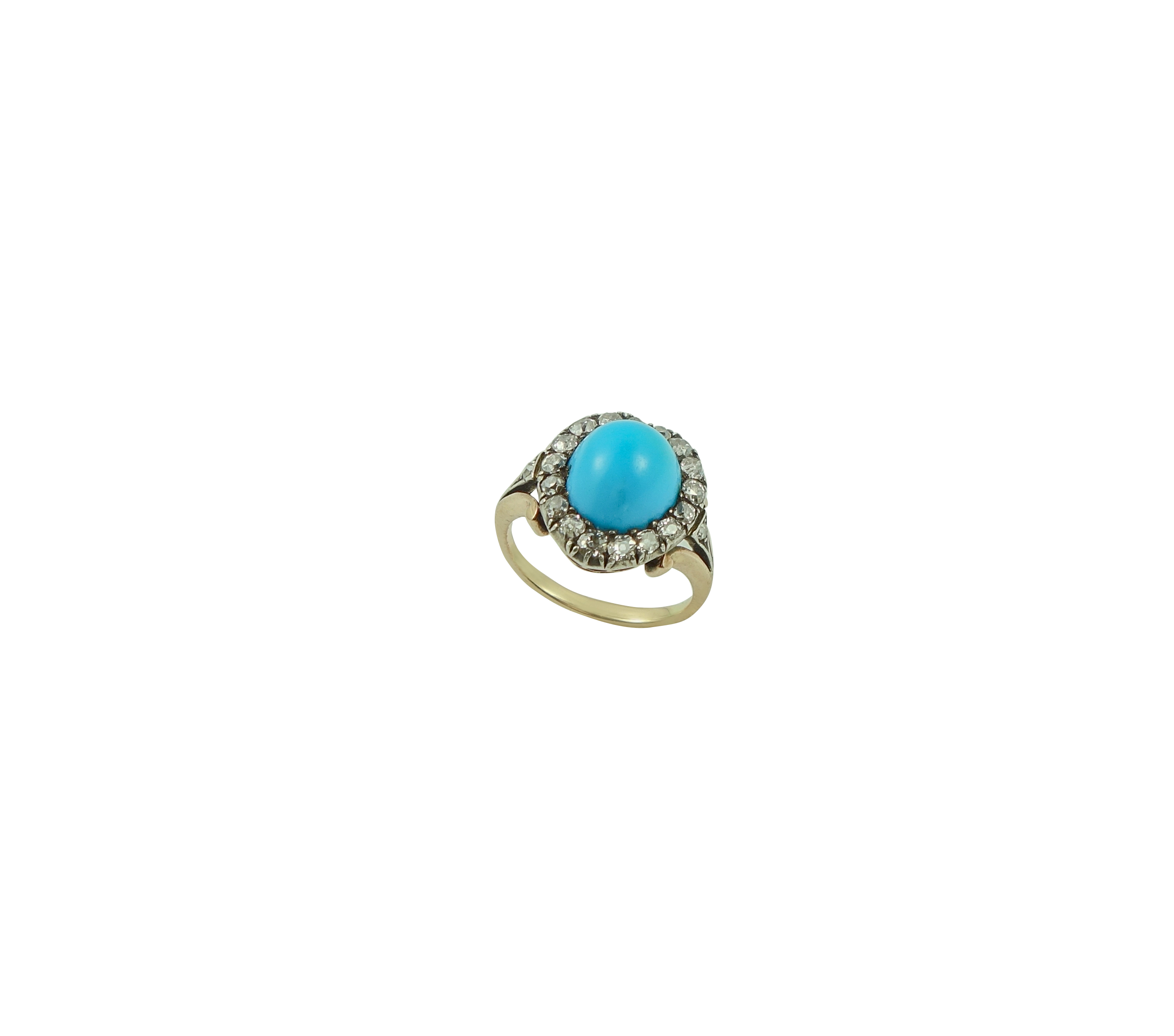 Victorian Turquoise & Diamond cluster ring Mid 1800’s | Victoria ...
